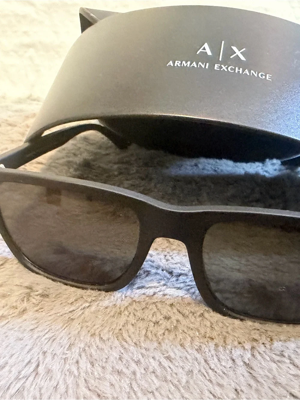 Armani Exchange Matte Black RX Sunglasses with Dark Lenses